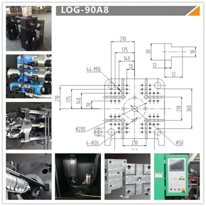Le moulage par injection à bascule économiseur d'énergie servo usine 90 tonnes 80 ³ de cm/s